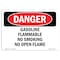 Signmission OSHA Sign, Gasoline Flammable No Smoking No Open Flame, 18in X 12in Plastic, 12" W, 18" L, Lndscp OS-DS-P-1218-L-2367 - alternate 1